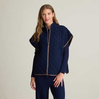 QUILTED ZIP PONCHO