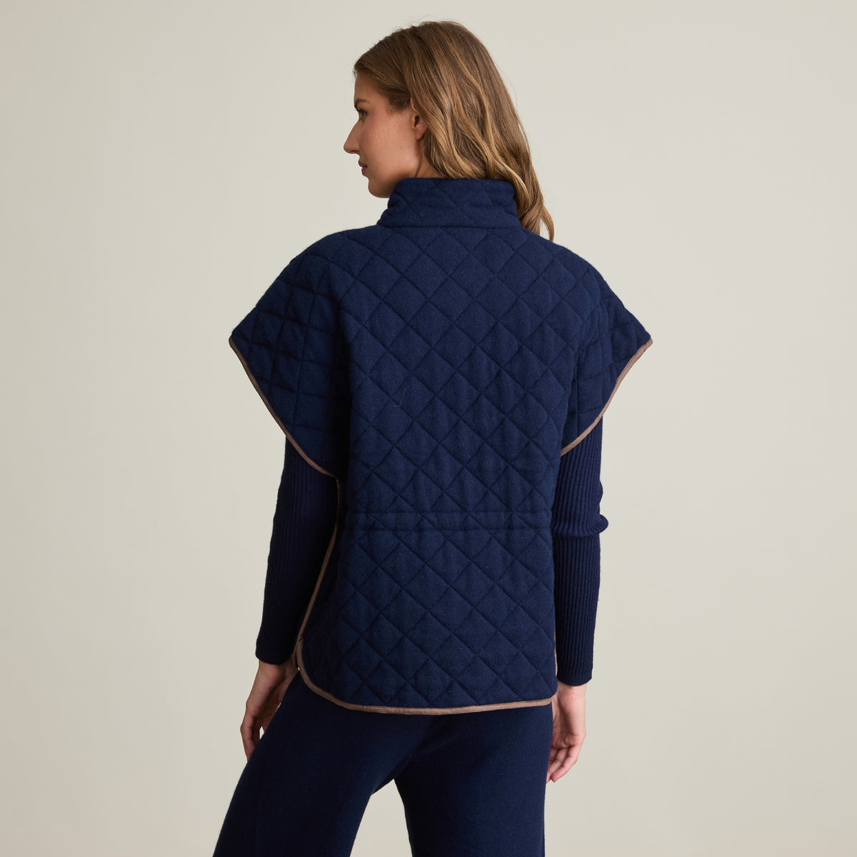 QUILTED ZIP PONCHO