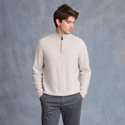 MEN'S TIPPED BIRDSEYE QRTR ZIP