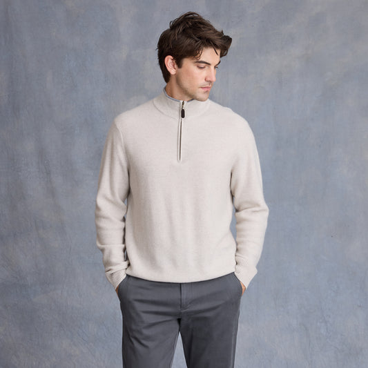 MEN'S TIPPED BIRDSEYE QRTR ZIP  