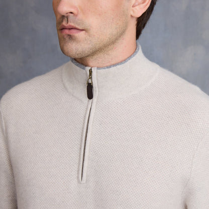 MEN'S TIPPED BIRDSEYE QRTR ZIP