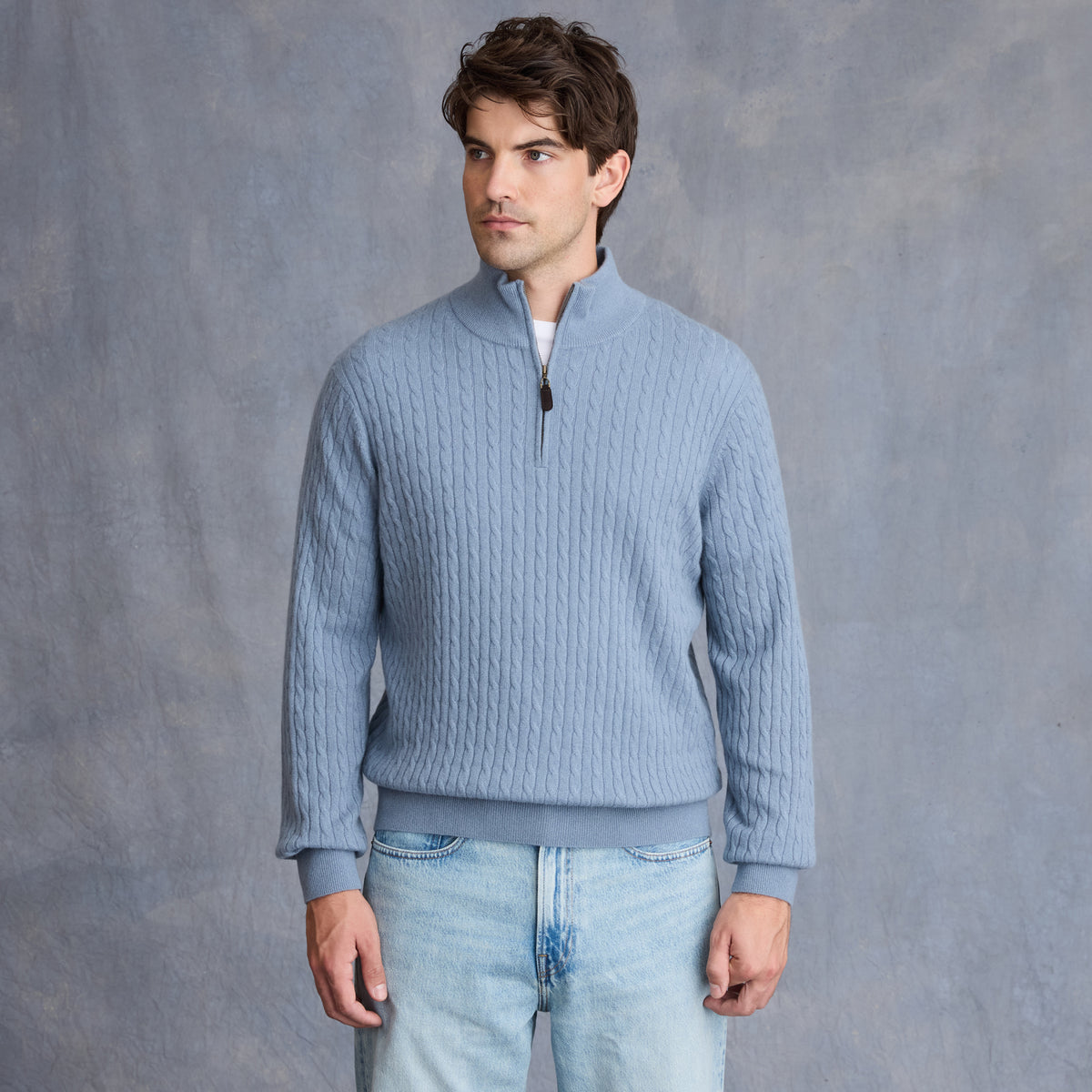 MEN'S CABLE QUARTER ZIP