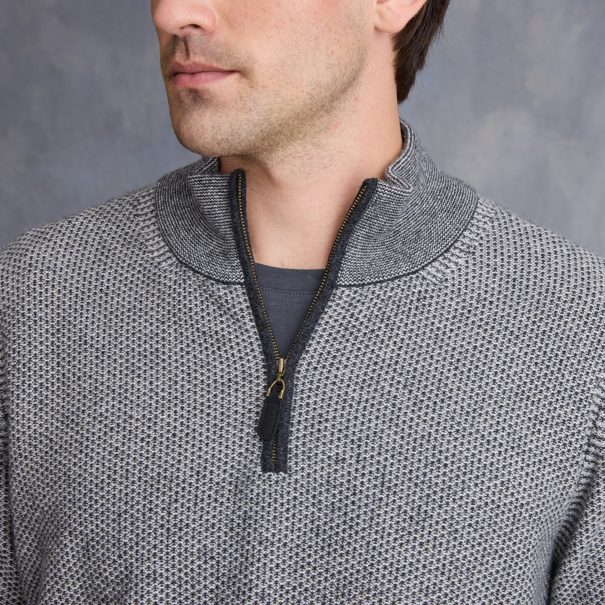 MEN'S BIRDSEYE QUARTER ZIP