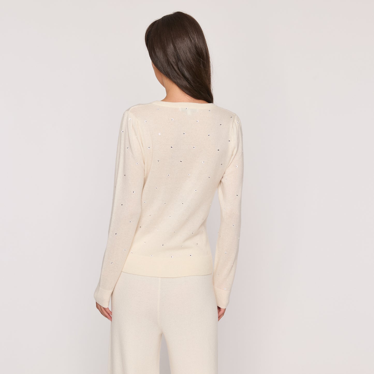 Jeweled Puff Sleeve Crew