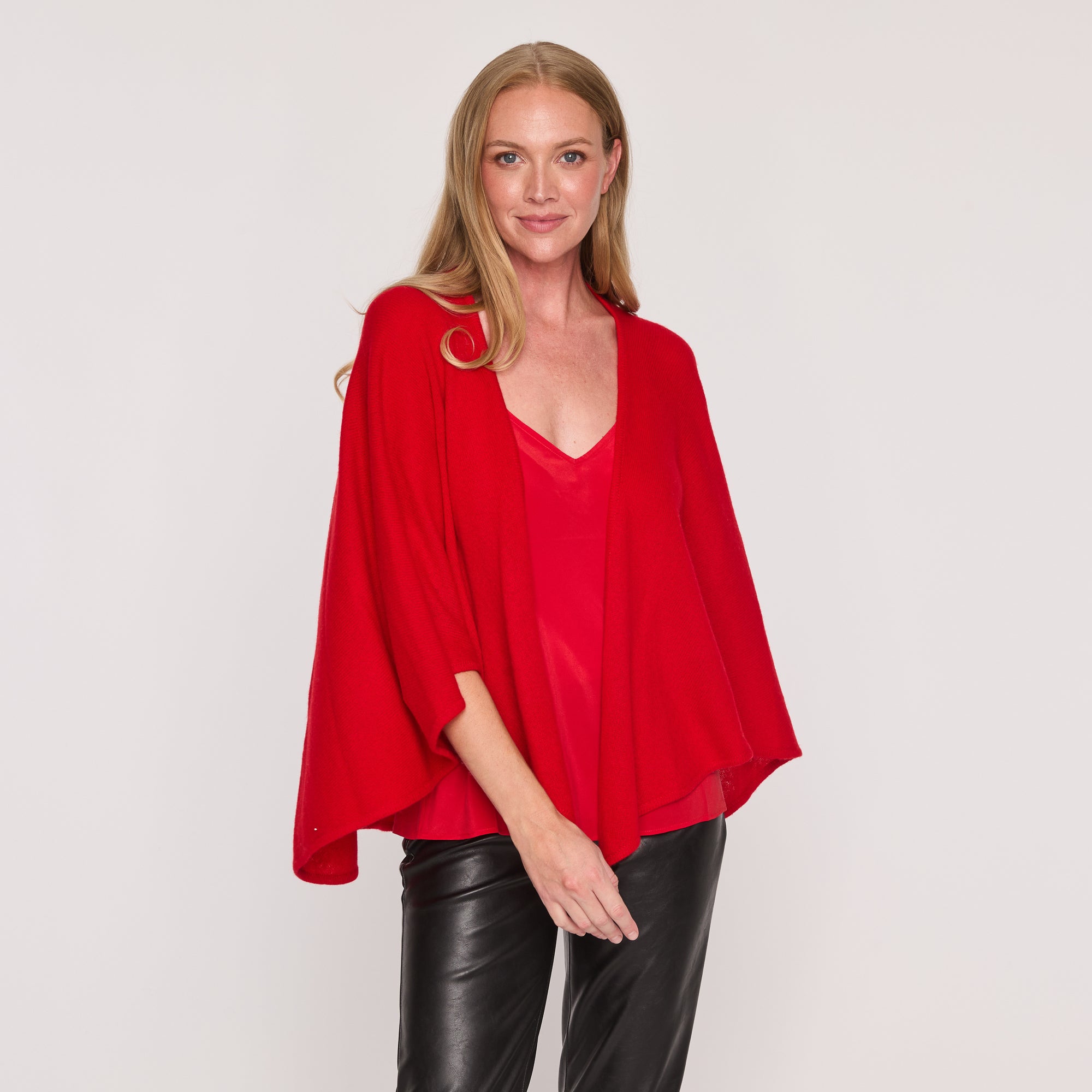 Cashmere Rhinestone Poncho Flagstone - Jackie Z Style Co.