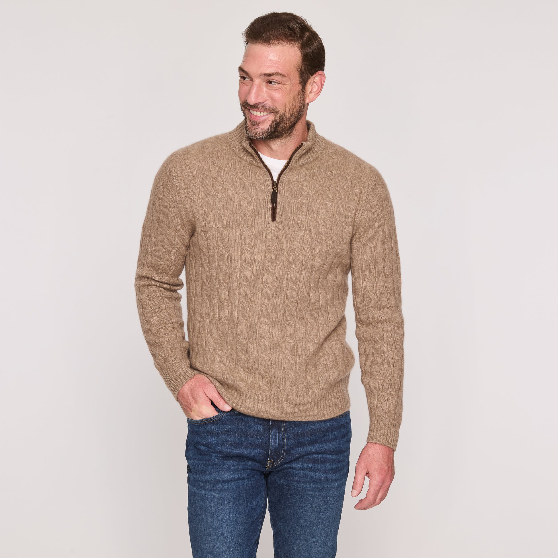 Men's Cable Quarter Zip