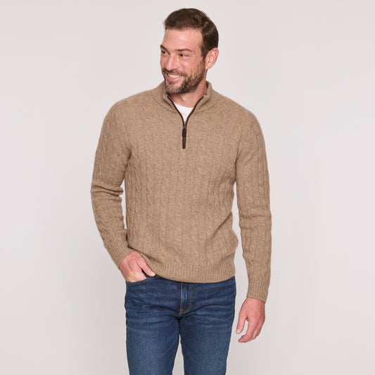 Men's Cable Quarter Zip  