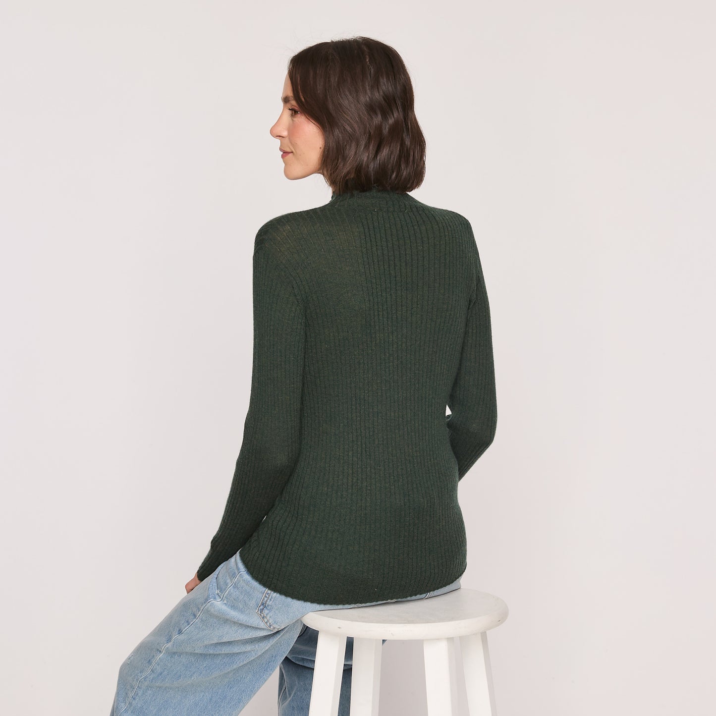 California Cashmere Ribbed Mockneck