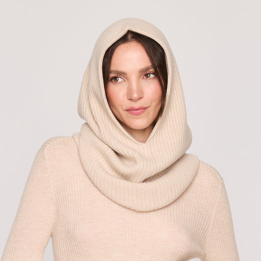 Ribbed Hoodie Neck Warmer  