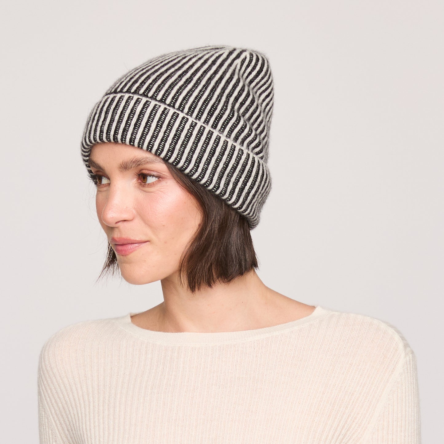 Two Tone Ribbed Hat