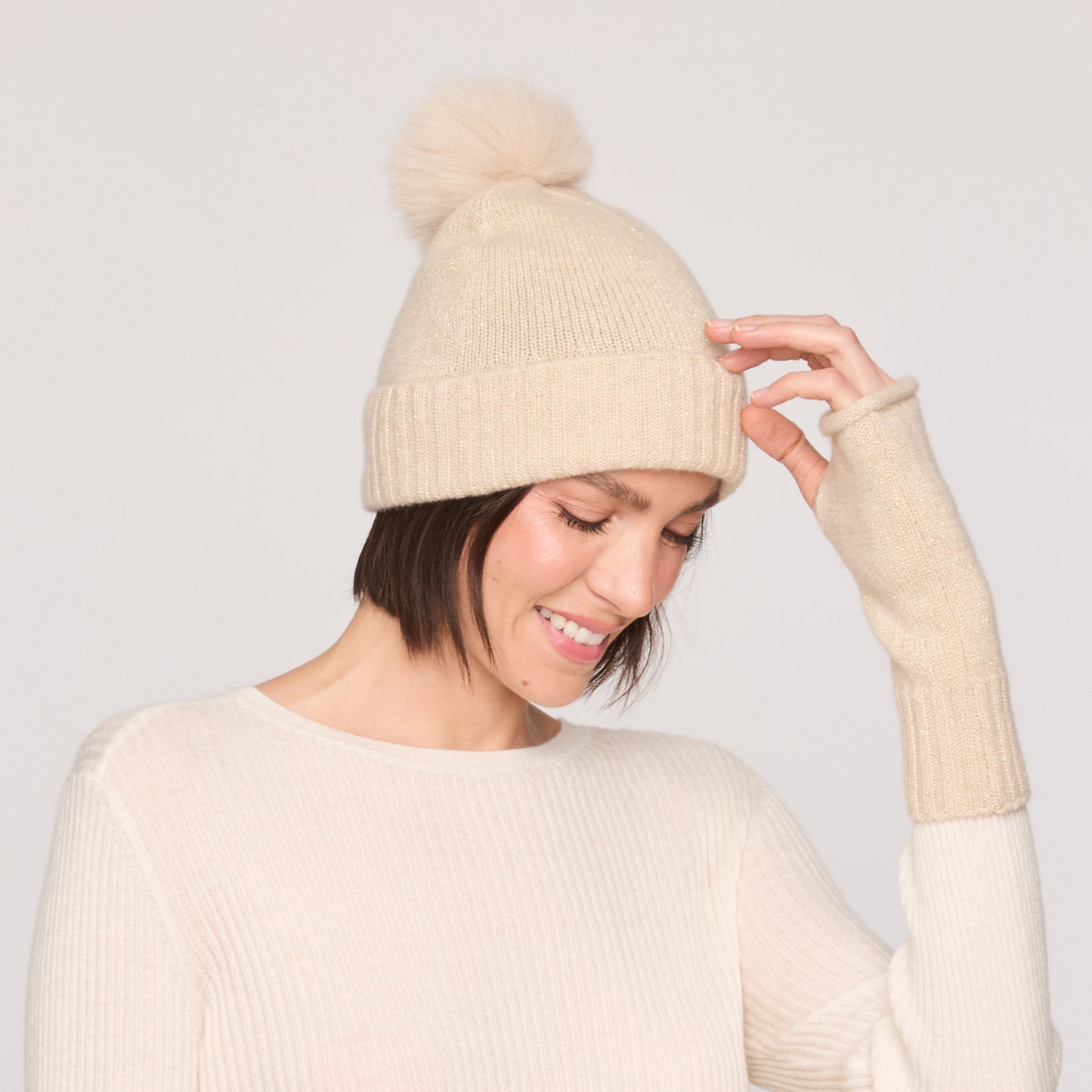 Lurex Pom Pom Hat