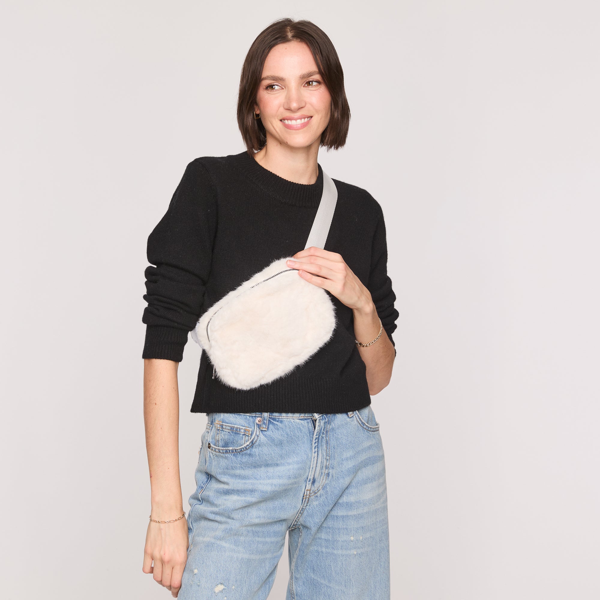 Fur waist bag online